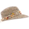 casquette n paille femme été avec decor perles