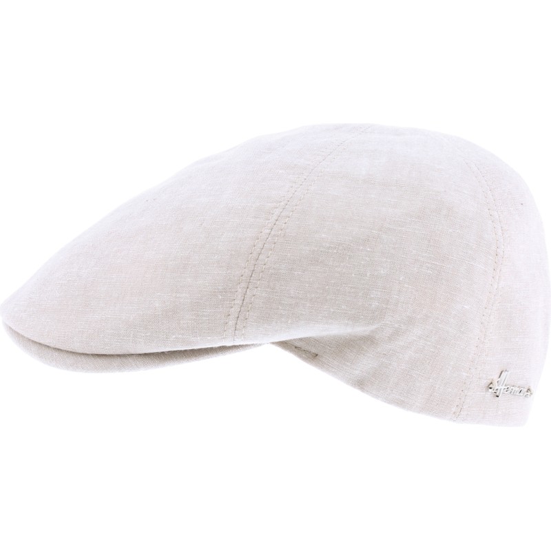 Casquette plate unie avec tissu à motif sous la visière