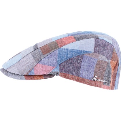 Casquette plate en patchwork de tissu