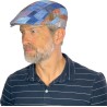 Casquette plate en patchwork de tissu