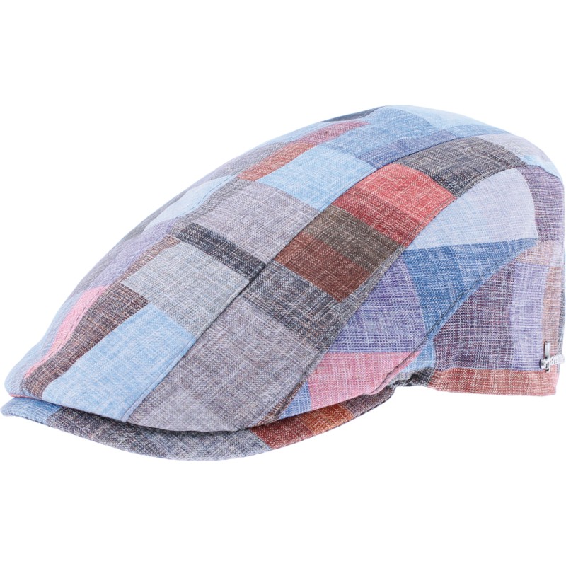 Casquette plate en patchwork de tissu