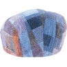 Casquette plate en patchwork de tissu