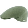 Plain color flat cap with pattern fabric under peak