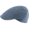 Plain color flat cap with pattern fabric under peak