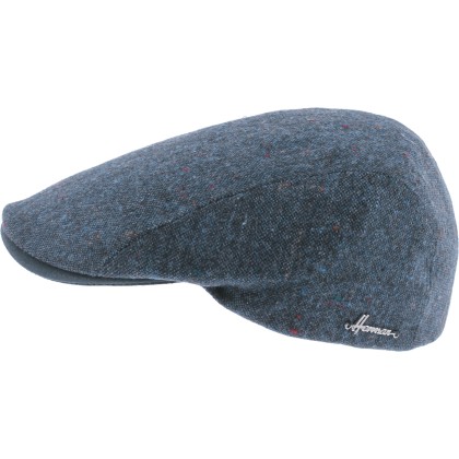 Casquette plate en laine vierge unie