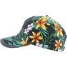 Casquette baseball à motif tropical fleuri avec badge rectangulaire