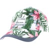 Casquette baseball à motif tropical fleuri avec badge r