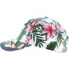 Casquette baseball à motif tropical fleuri avec badge r