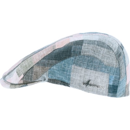 Casquette plate en patchwork de tissu