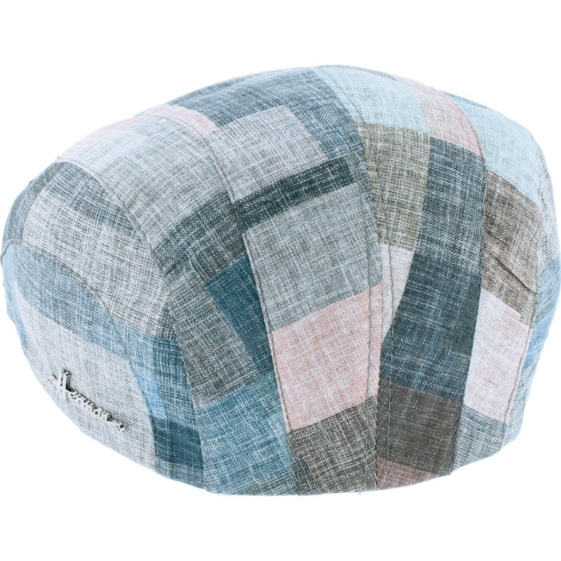 Casquette plate en patchwork de tissu