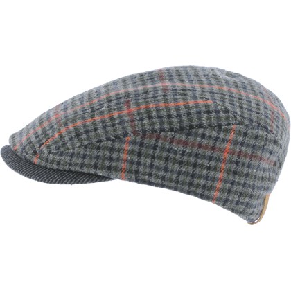 Two-tone Legend cap. Flat shape formed with 2 houndstooth fabric panel