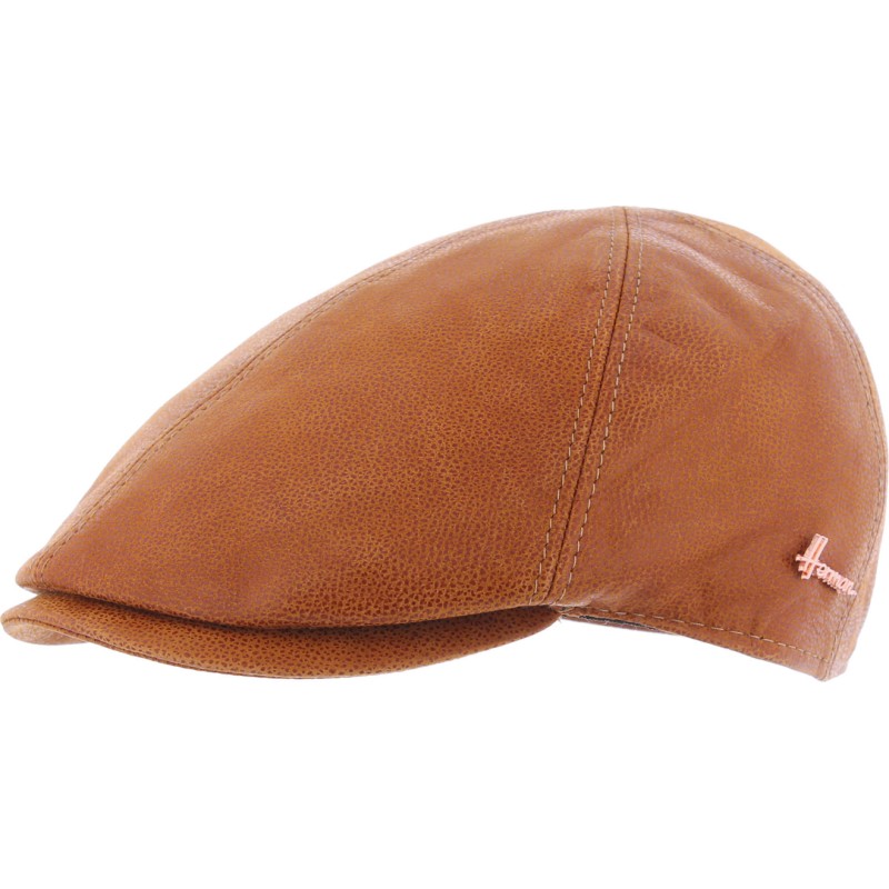 Casquette en cuir souple unie