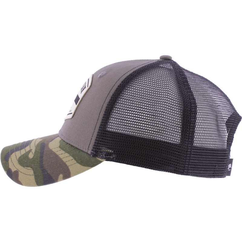 Casquette trucker avec visière camouflage, fermeture plastique "snapba