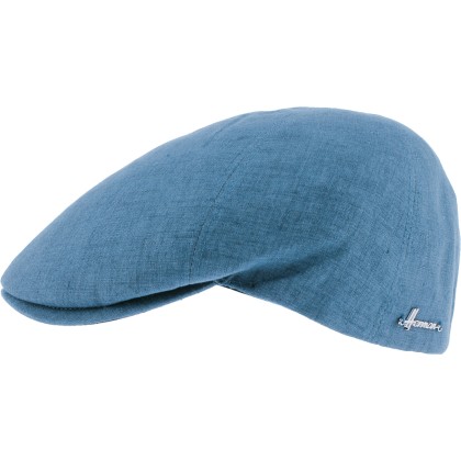 Plain color flat cap with pattern fabric under peak