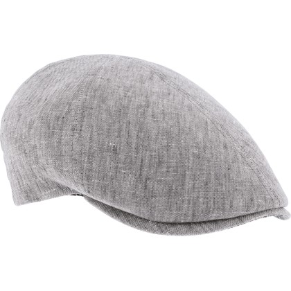 Plain color flat cap with pattern fabric under peak