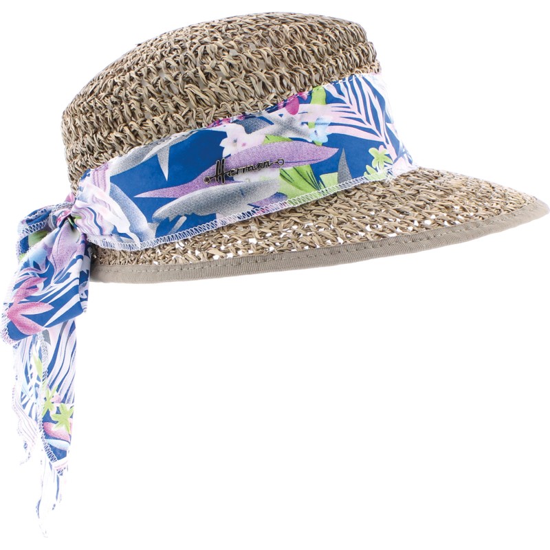 seagrass cap with scarf