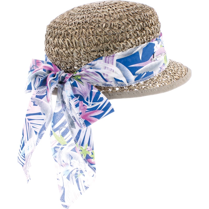 seagrass cap with scarf