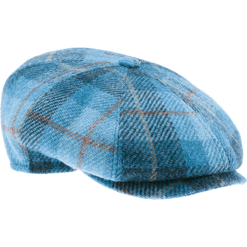 Casquette plate, tissus Harris Tweed