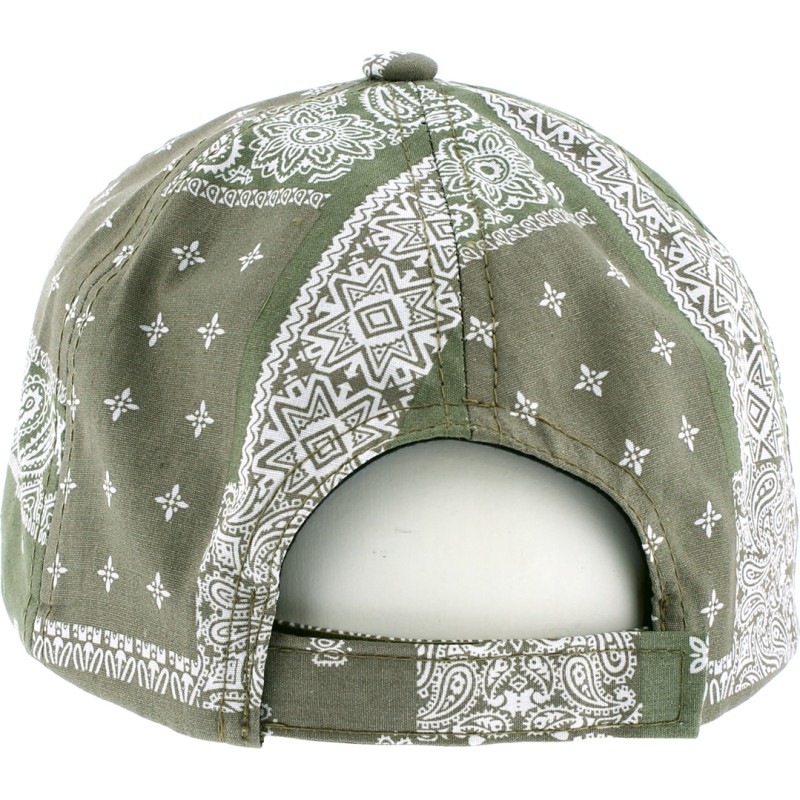 Bandana pattern baseball cap with velcro closing
