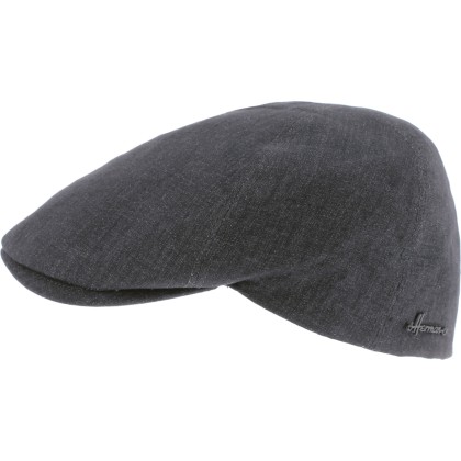 Plain color flat cap with pattern fabric under peak