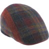Shaped cap with two-tone fabrics (checked and plain)