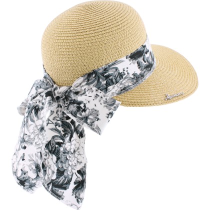 casquette femme ete avec ruban fleurs
