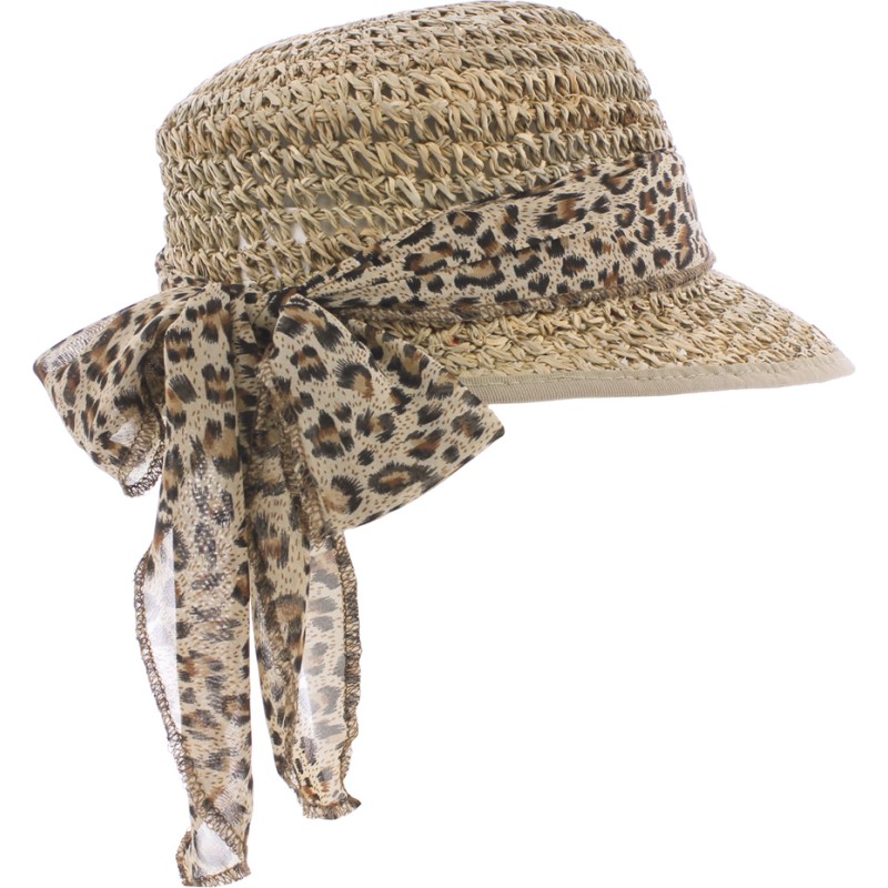 casquette en paille femme avec foulard