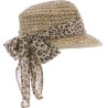 casquette en paille femme avec foulard