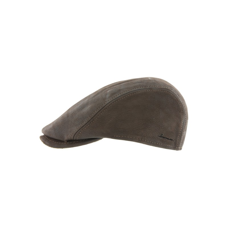 Slim leather bomber cap