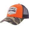 Trucker cap, camo visor, plastic closing "snapback"