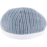 6-panels striped cap, with pattern fabric peak and back band, made of