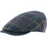 Checked tweed flat cap, with plain visor