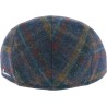 Checked tweed flat cap, with plain visor