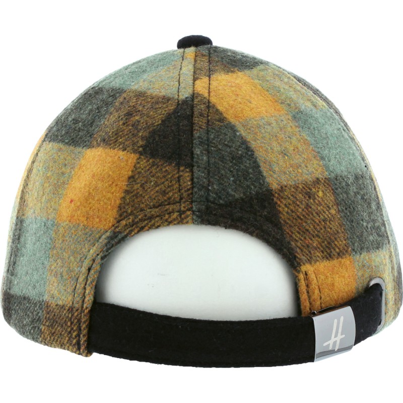 Checked tweed baseball cap, plain visor