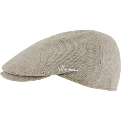 casquette plate en lin coton ete beige