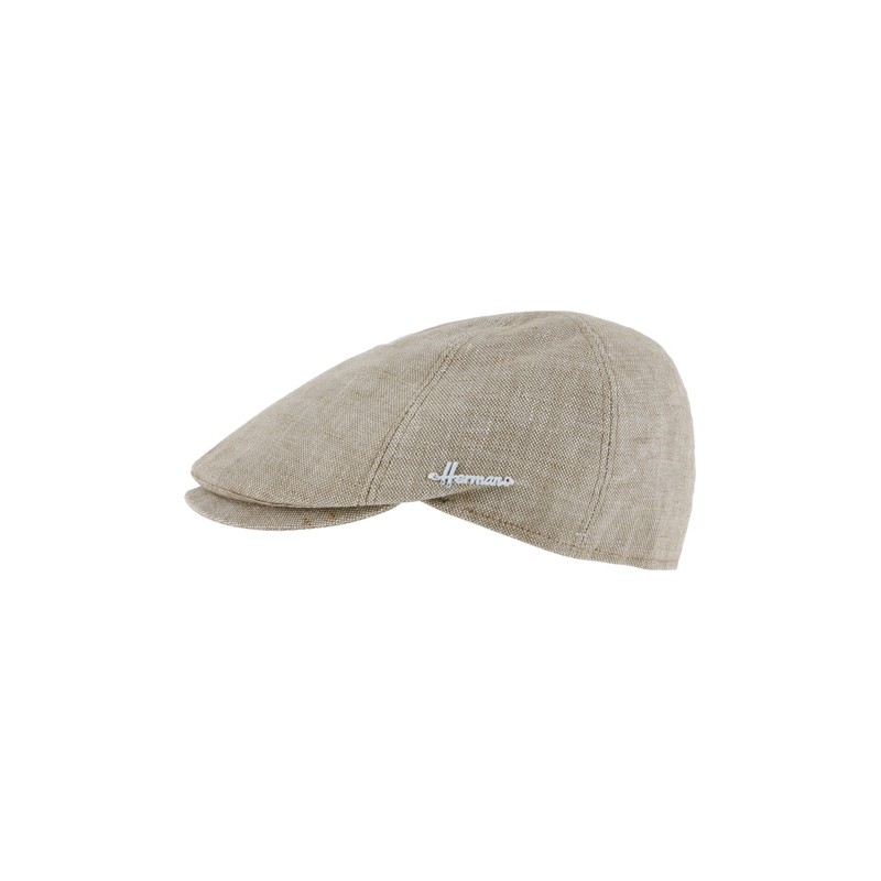 casquette plate en lin coton ete beige