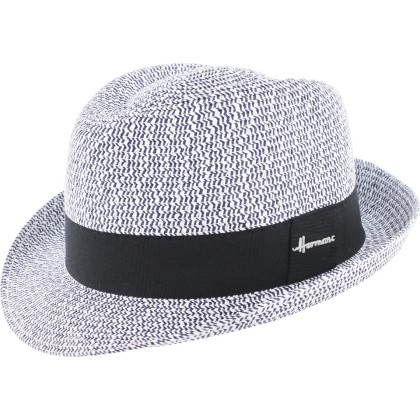 Chapeau enfant paille papier chiné + gros grain uni