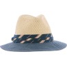 Chapeau de paille à grand bord décoration foulard. Protection UPF 30