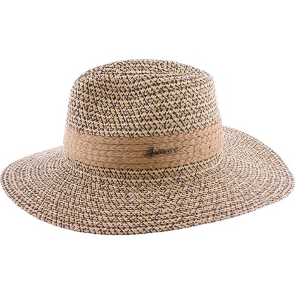 chapeau femme en paille chinée