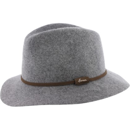 Chapeau petit bord droit en feutre uni avec fine ceinture en faux cuir