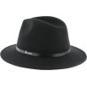 Large Brim felt hat with laether belt.