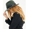 chapeau vert en feutre femme automne hiver