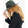 Chapeau adulte grand bord coupé cousu uni avec gros grain noir