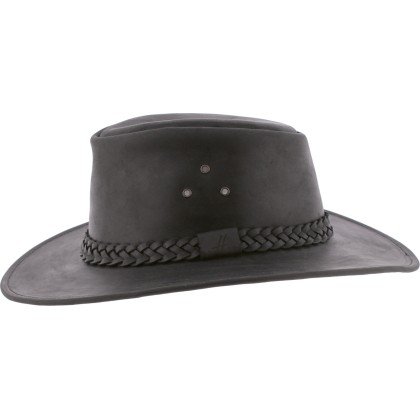 chapeau grand bord en cuir
