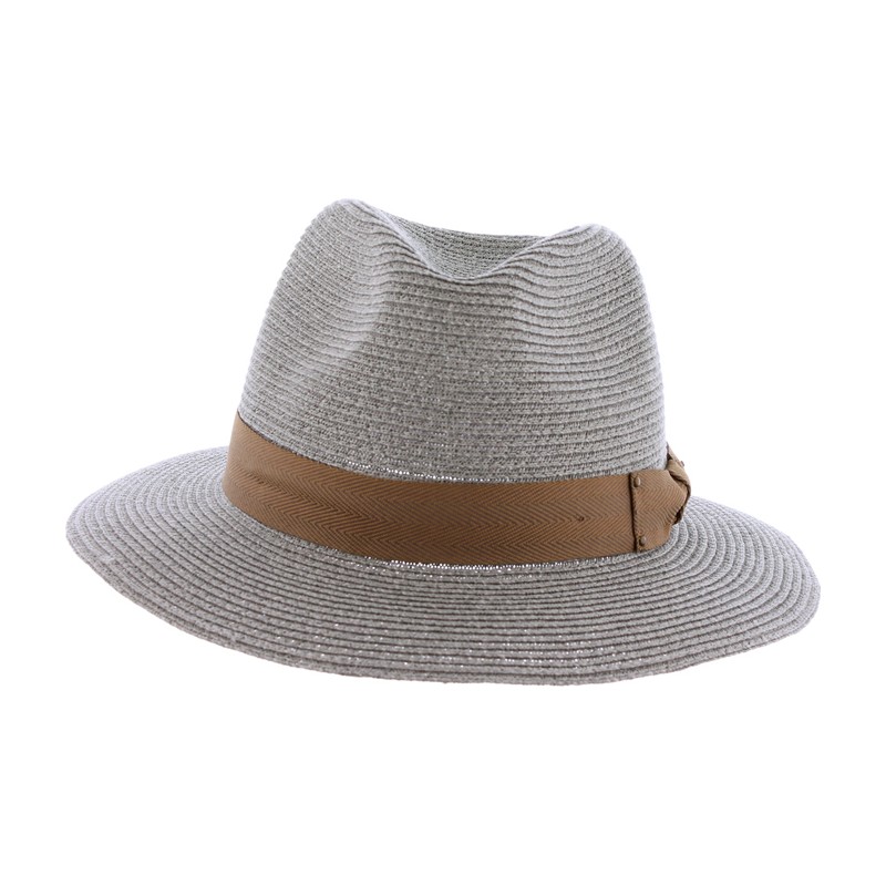 Chapeau grand bord uni en paille papier cousue