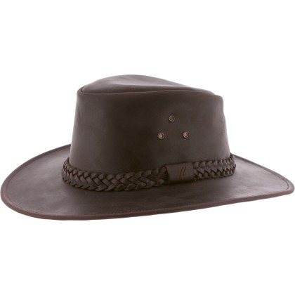 chapeau en cuir marron