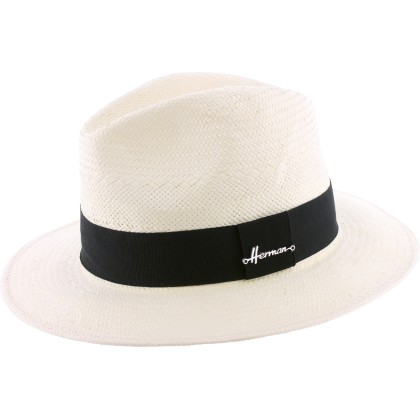 Chapeau grand bord en paille papier, galon noir