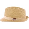 petit chapeau en paille papier beige clair