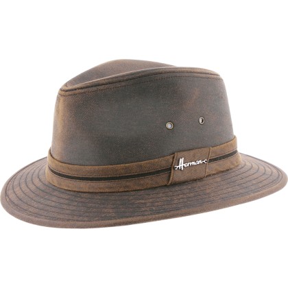 chapeau en coton effet délavé marron