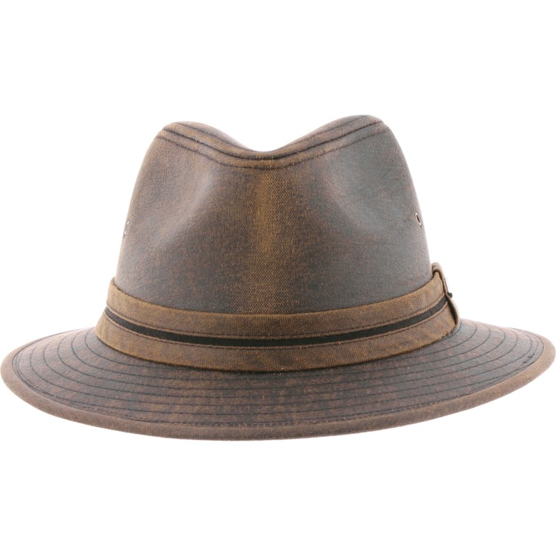 Chapeau petit bord en coton délavé non impermeable avec œillets métall
